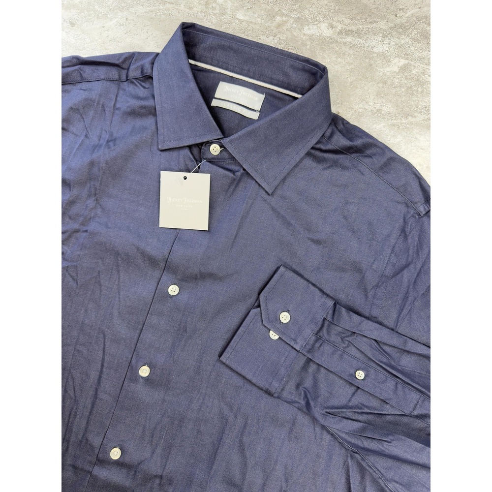 Hickey Freeman Shirt Mens 17-17.5 36/37‎ Classic Fit Button Up Long Sleeve Dress